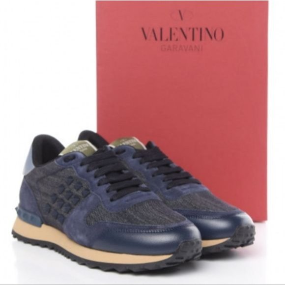 Valentino Garavani Rockrunner Blue Low-top Sneakers – Size 9 - Picture 4 of 5